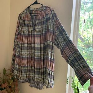 Free People Plaid Tunic